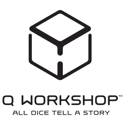 Kości do gry perłowe q-workshop-logo